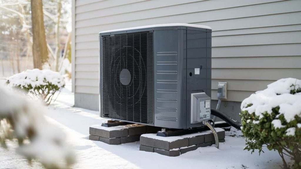 Heat pump operating in snowy conditions